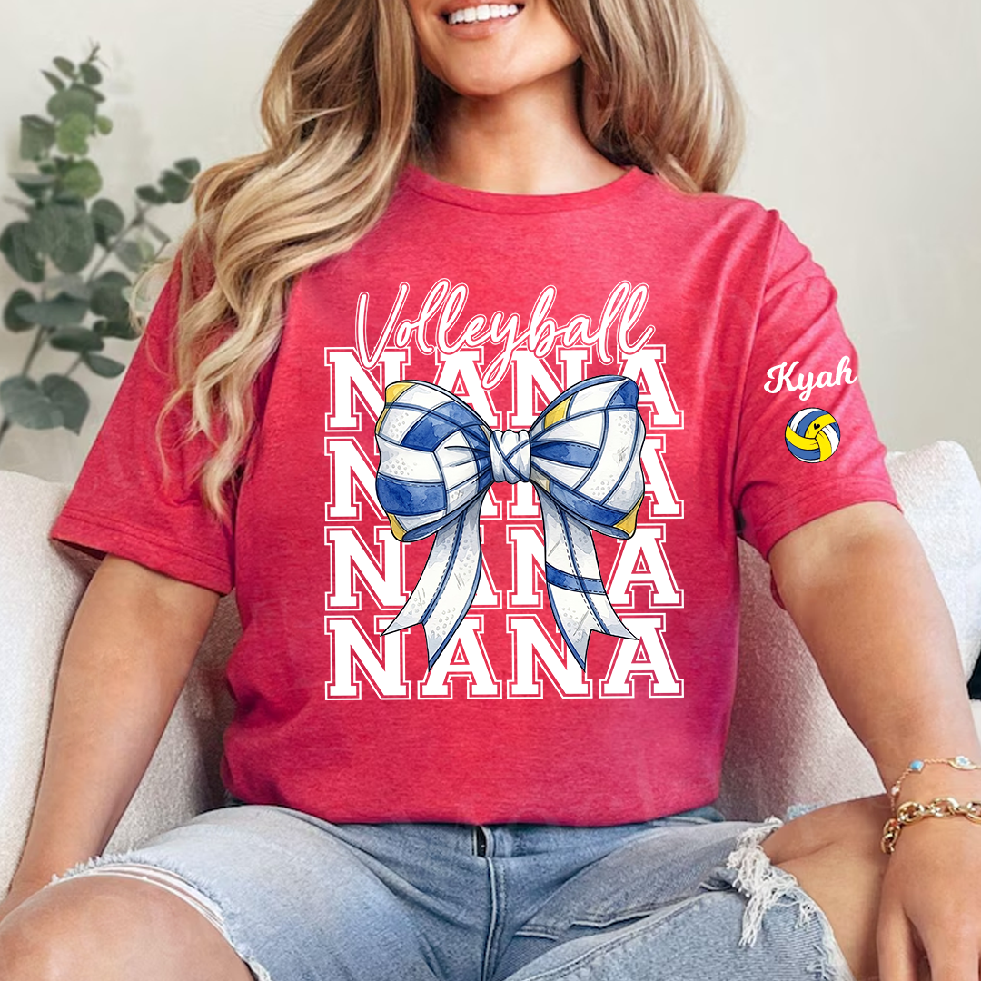 Volleyball Game Day Nana Gigi Grandma and Grandkids Personalized T-shirt