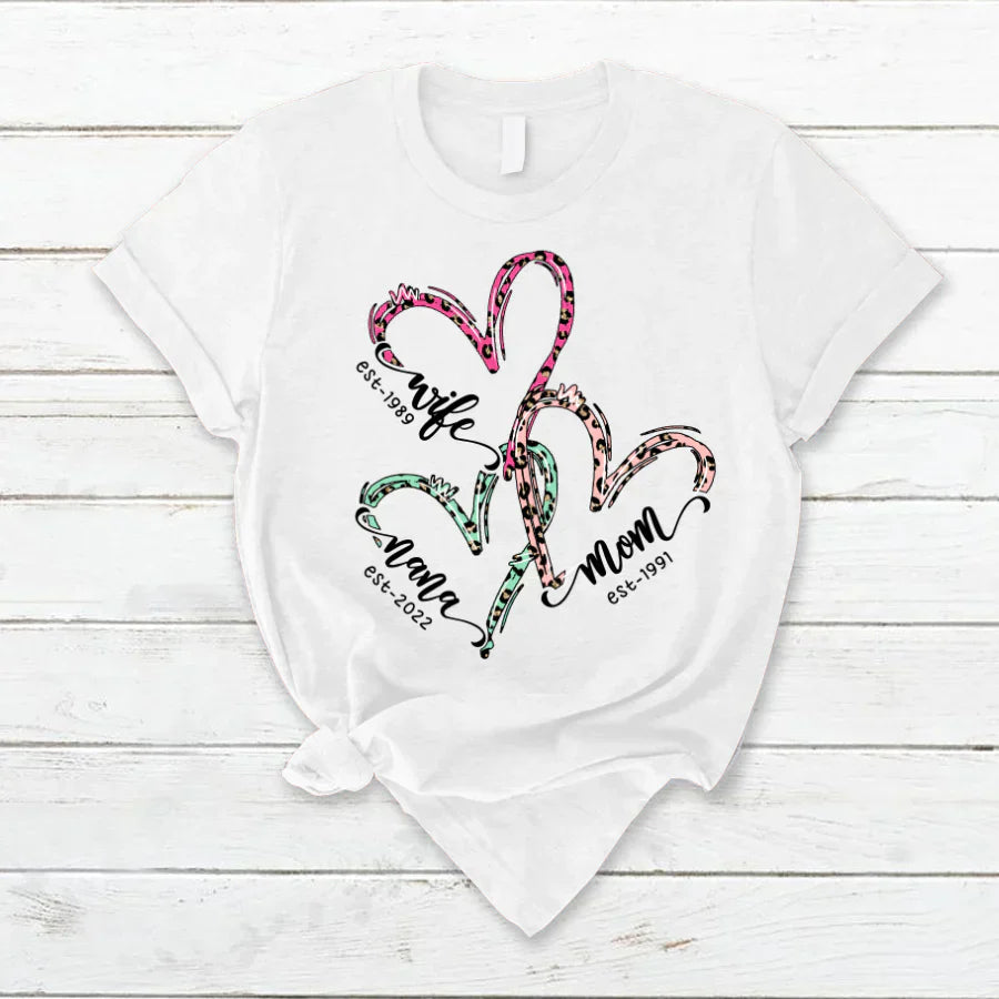 Wife Mom Grandma Heart VT2212001 T-Shirt