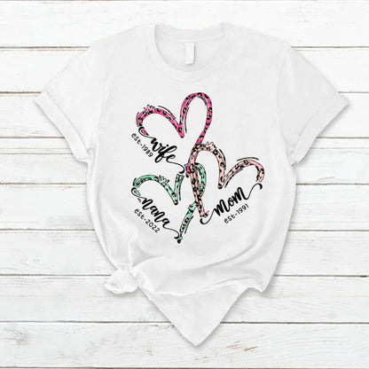Wife Mom Grandma Heart VT2212001 T-Shirt