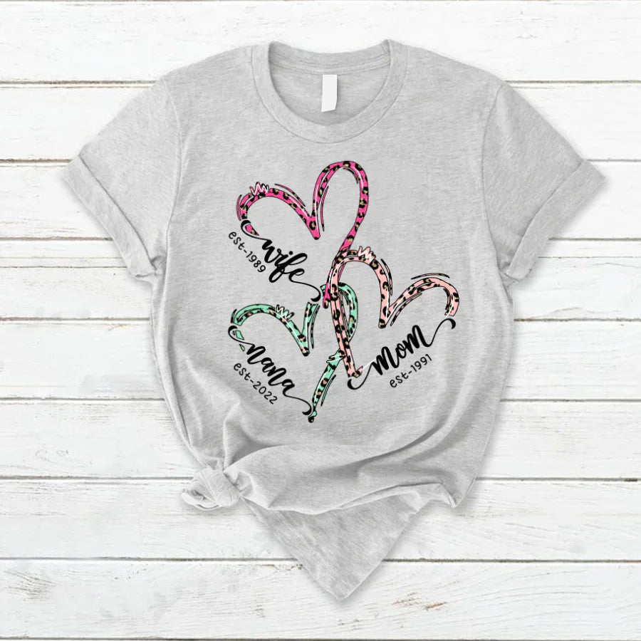 Wife Mom Grandma Heart VT2212001 T-Shirt
