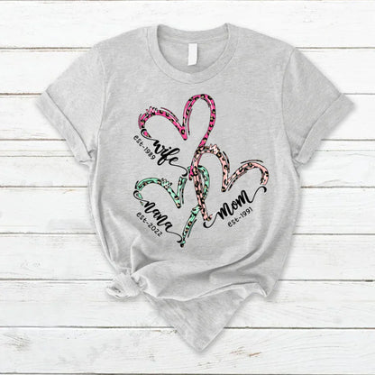 Wife Mom Grandma Heart VT2212001 T-Shirt
