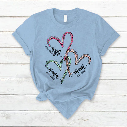 Wife Mom Grandma Heart VT2212001 T-Shirt
