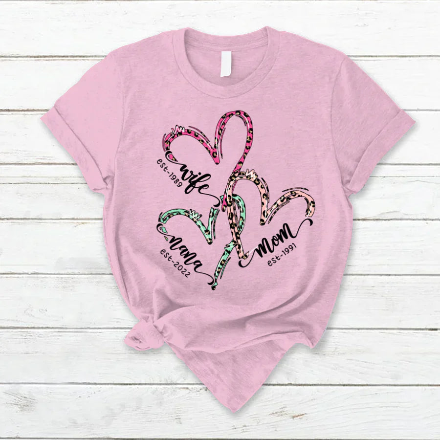 Wife Mom Grandma Heart VT2212001 T-Shirt