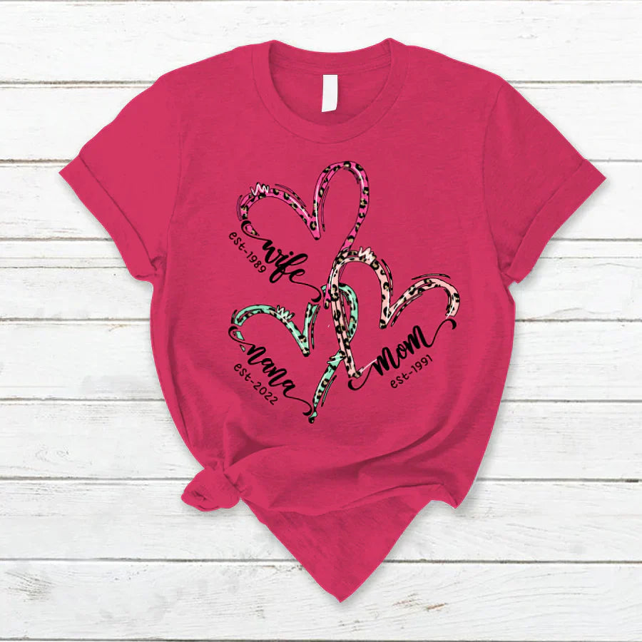 Wife Mom Grandma Heart VT2212001 T-Shirt