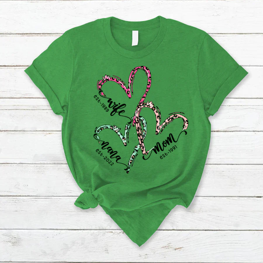 Wife Mom Grandma Heart VT2212001 T-Shirt
