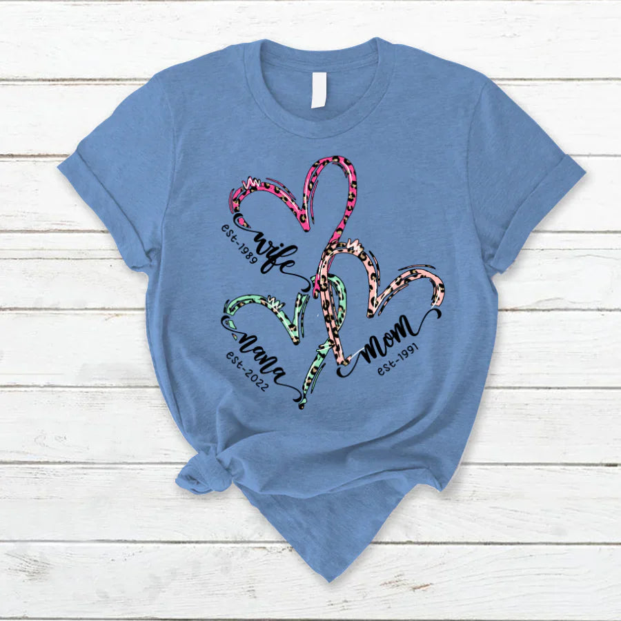 Wife Mom Grandma Heart VT2212001 T-Shirt