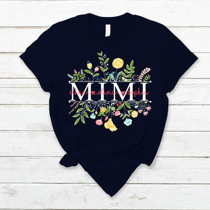 Personalized Mimi Shirt, Wildflowers Mimi And Grandkids T-Shirt, Mimi Shirt Grandkids Names, Best Gift for Mimi, Shirts for Mimi