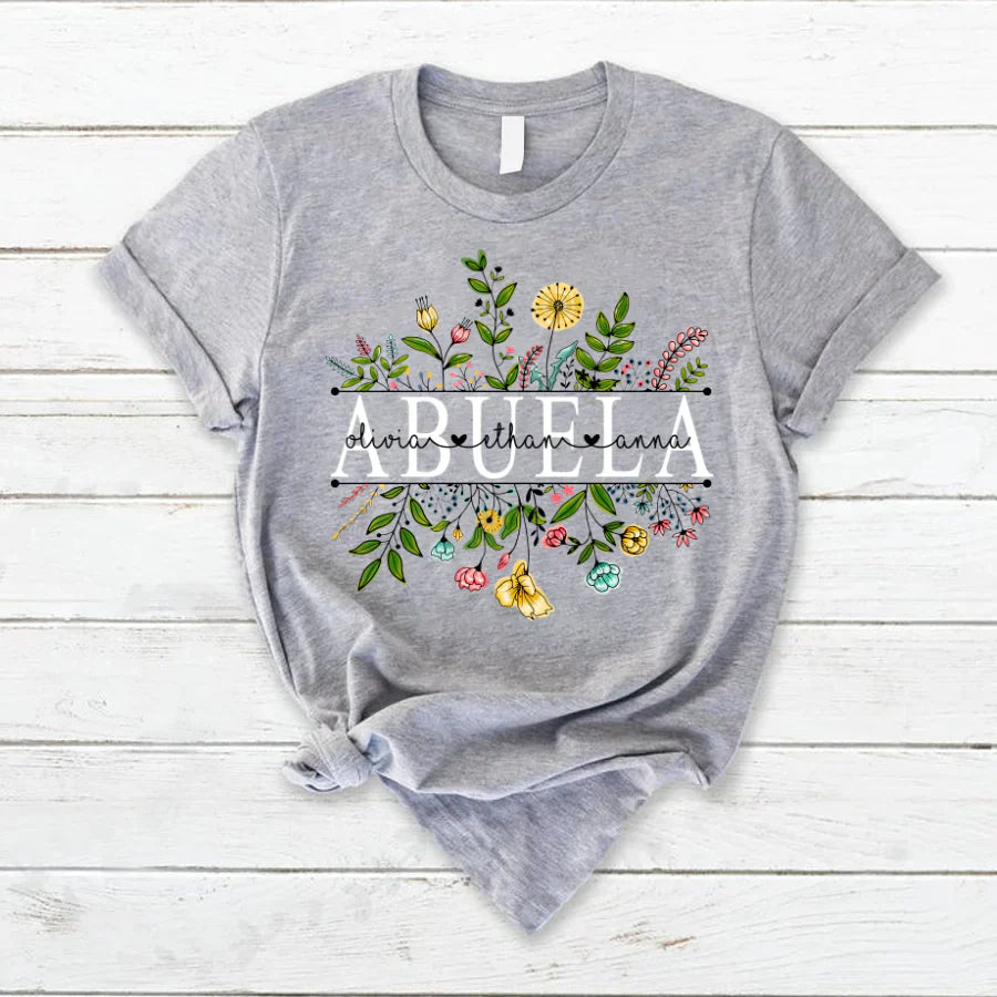 Wildflowers Abuela And Grandkids T-Shirt