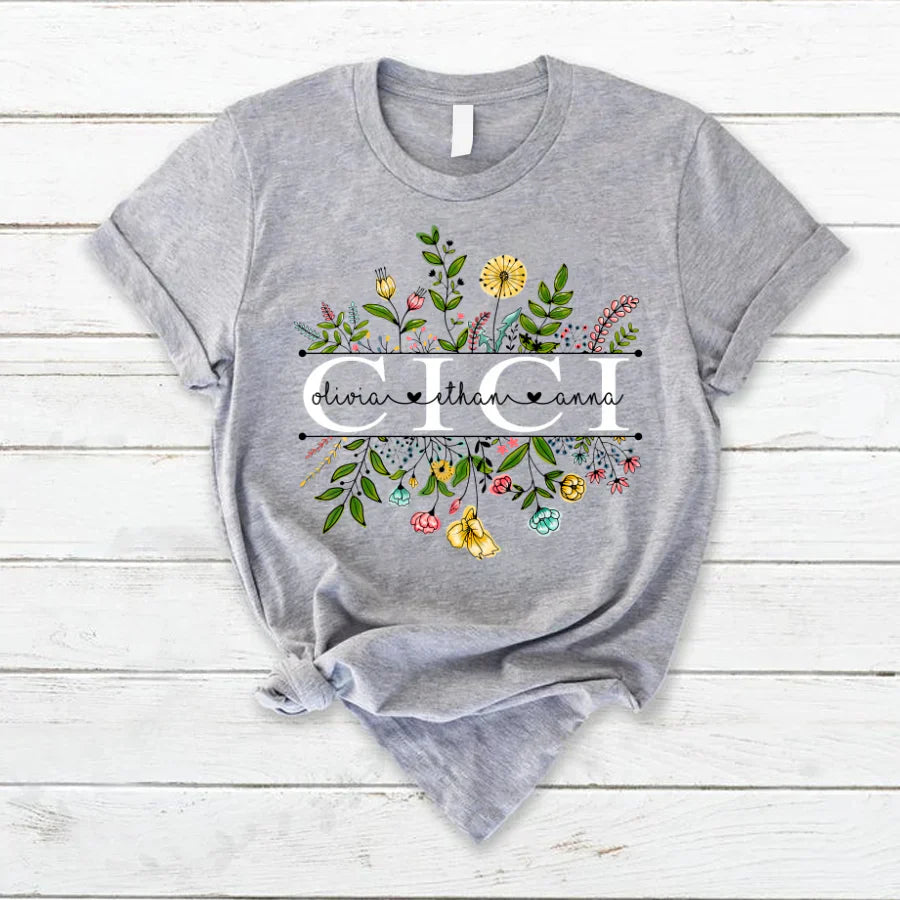 Wildflowers Cici And Grandkids T-Shirt