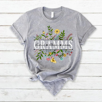 Wildflowers Gramms And Grandkids T-Shirt