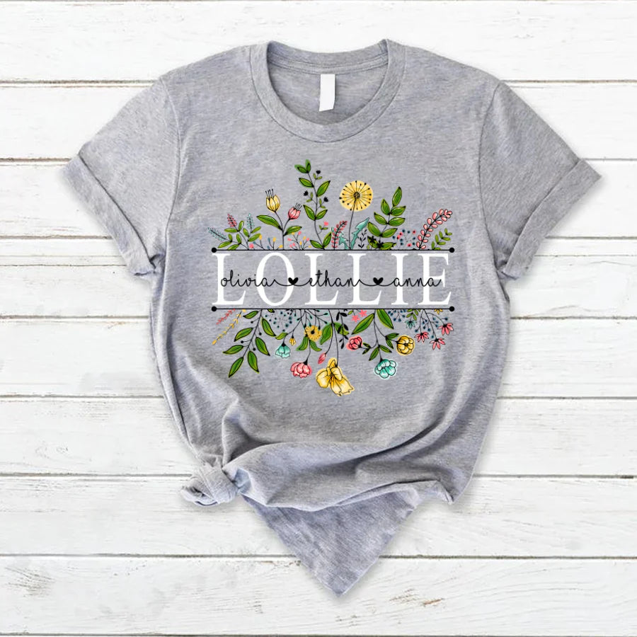 Wildflowers Lollie And Grandkids T-Shirt