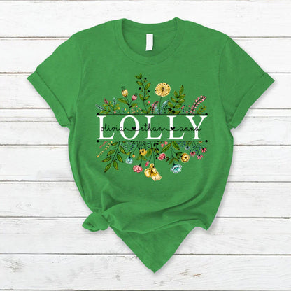 Wildflowers Lolly And Grandkids T-Shirt