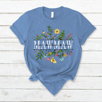 Personalized Grandma Shirt, Wildflowers Mawmaw And Grandkids T-Shirt, Custom Mother's Day Shirt