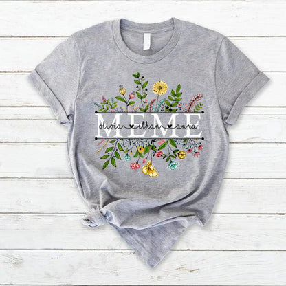 Wildflowers Meme And Grandkids T-Shirt