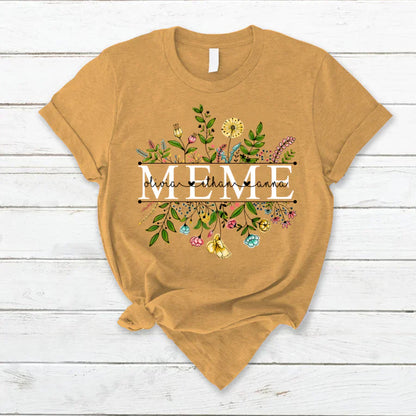 Wildflowers Meme And Grandkids T-Shirt