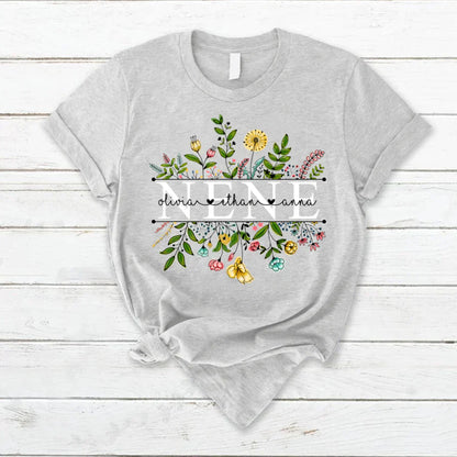 Wildflowers Nene And Grandkids T-Shirt