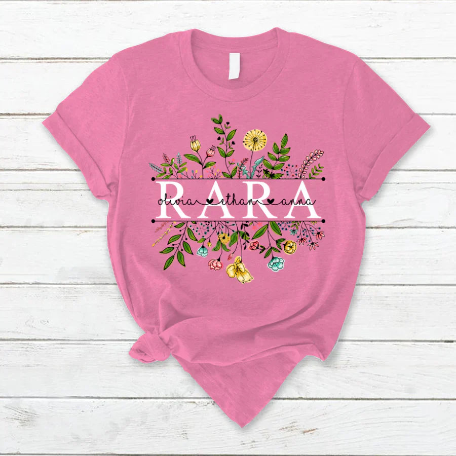 Wildflowers Rara And Grandkids T-Shirt