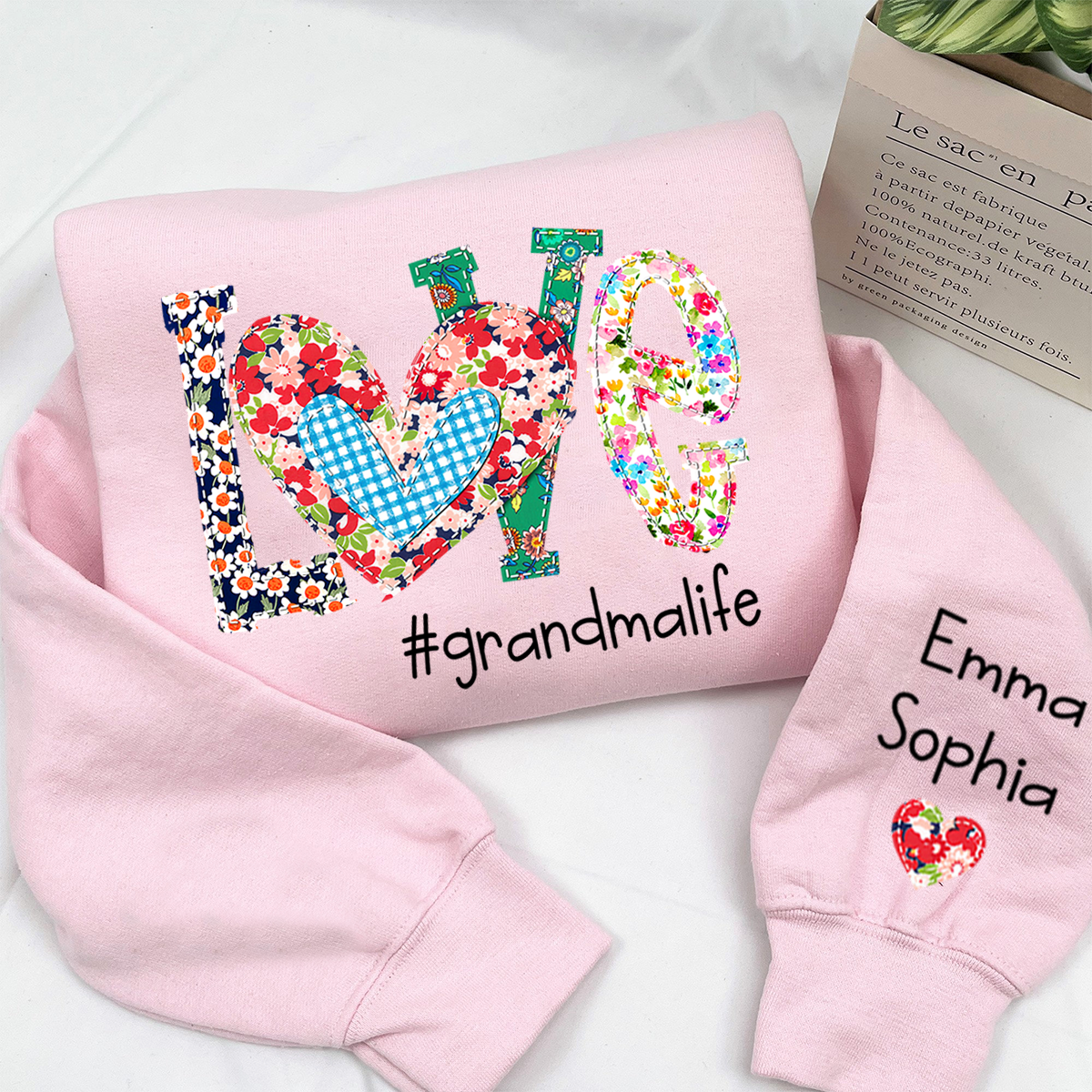 Love Grandma Life Floral Color And Kids Sweatshirt