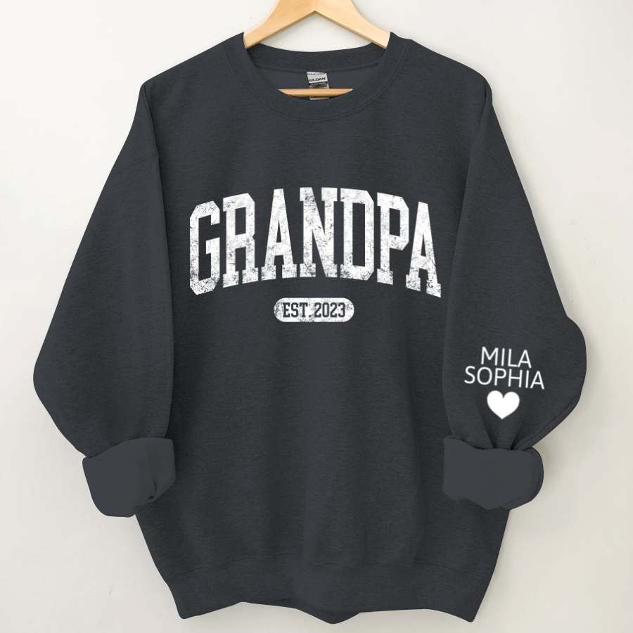 Personalize Grandpa Papa Dad Gift Custom Name Kids CTH01 Sweatshirt
