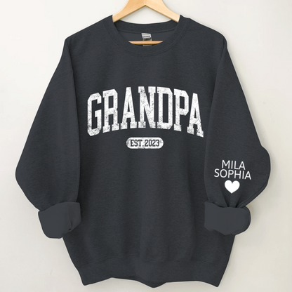 Personalize Grandpa Papa Dad Gift Custom Name Kids CTH01 Sweatshirt
