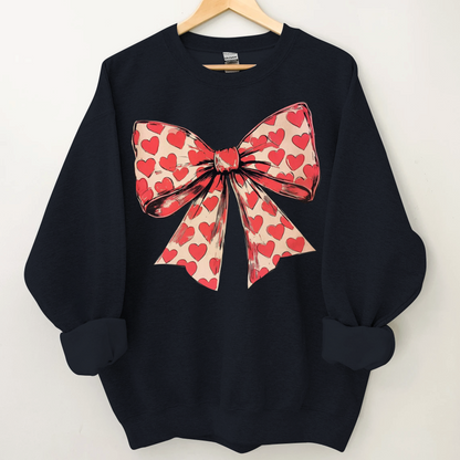Valentine's day Heart Coquette Bow Sweatshirt