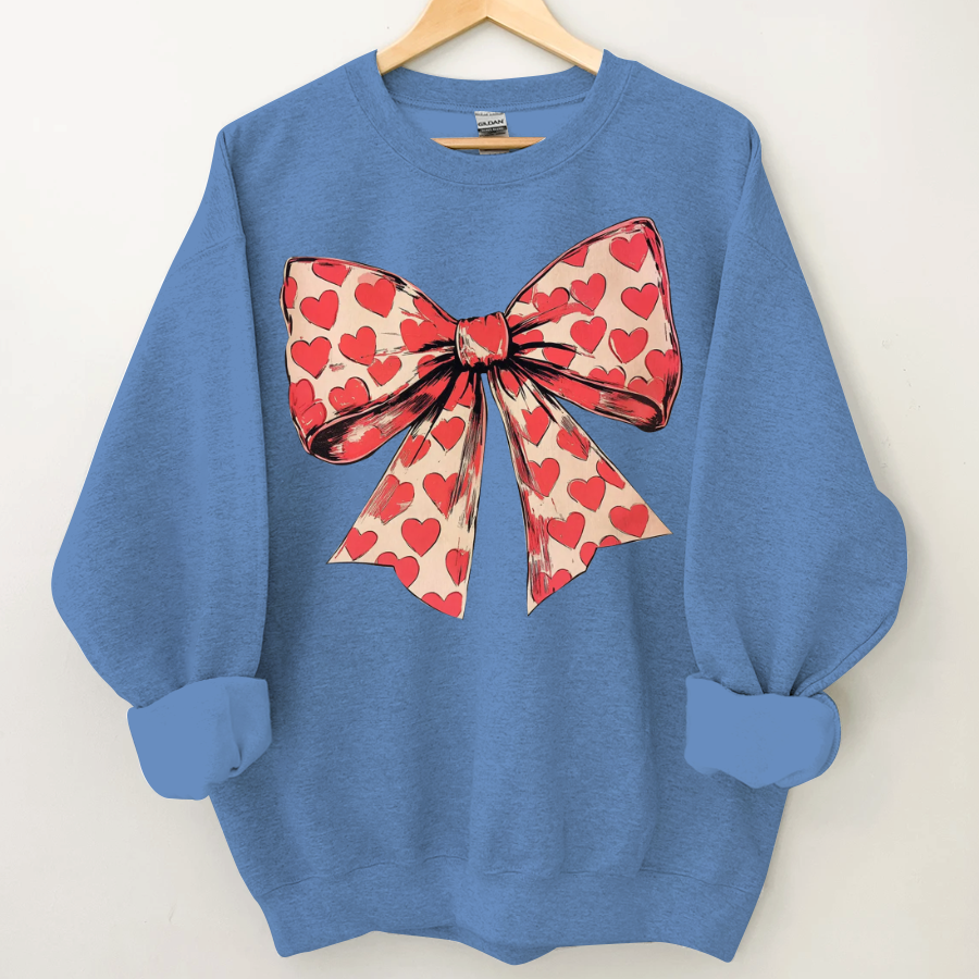 Valentine's day Heart Coquette Bow Sweatshirt