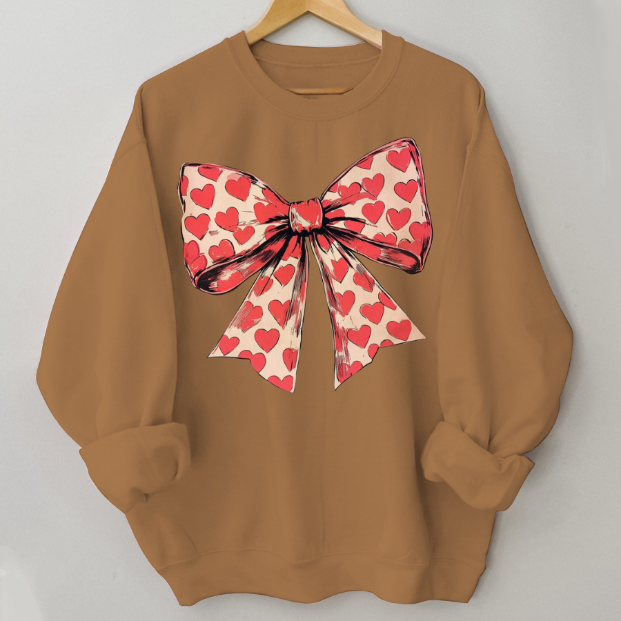 Valentine's day Heart Coquette Bow Sweatshirt