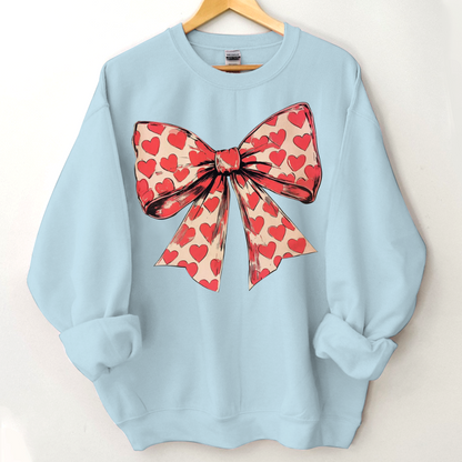 Valentine's day Heart Coquette Bow Sweatshirt