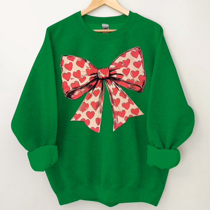 Valentine's day Heart Coquette Bow Sweatshirt