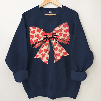Valentine's day Heart Coquette Bow Sweatshirt