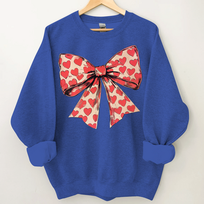 Valentine's day Heart Coquette Bow Sweatshirt