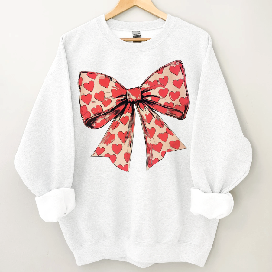 Valentine's day Heart Coquette Bow Sweatshirt