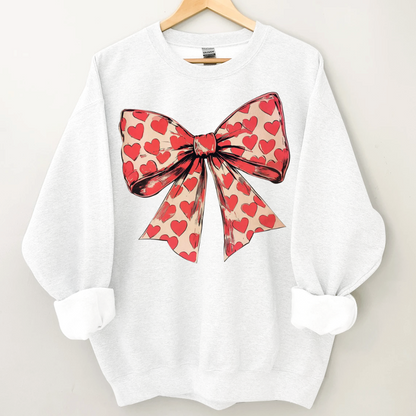 Valentine's day Heart Coquette Bow Sweatshirt