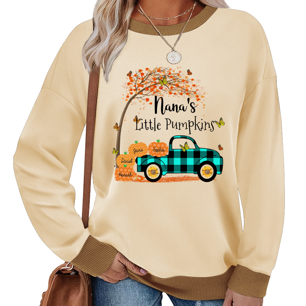 Nana's Little Pumpkins And Grandkids Gift Autumn Sweatshirt