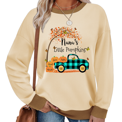 Nana's Little Pumpkins And Grandkids Gift Autumn Sweatshirt