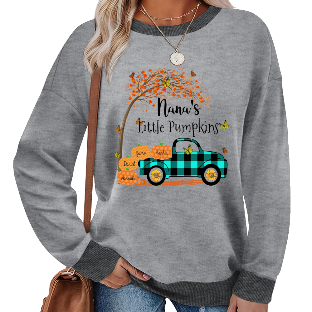 Nana's Little Pumpkins And Grandkids Gift Autumn Sweatshirt