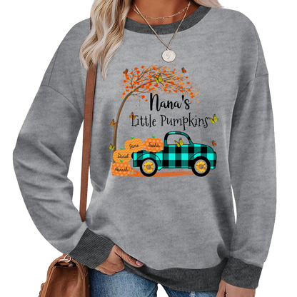 Nana's Little Pumpkins And Grandkids Gift Autumn Sweatshirt