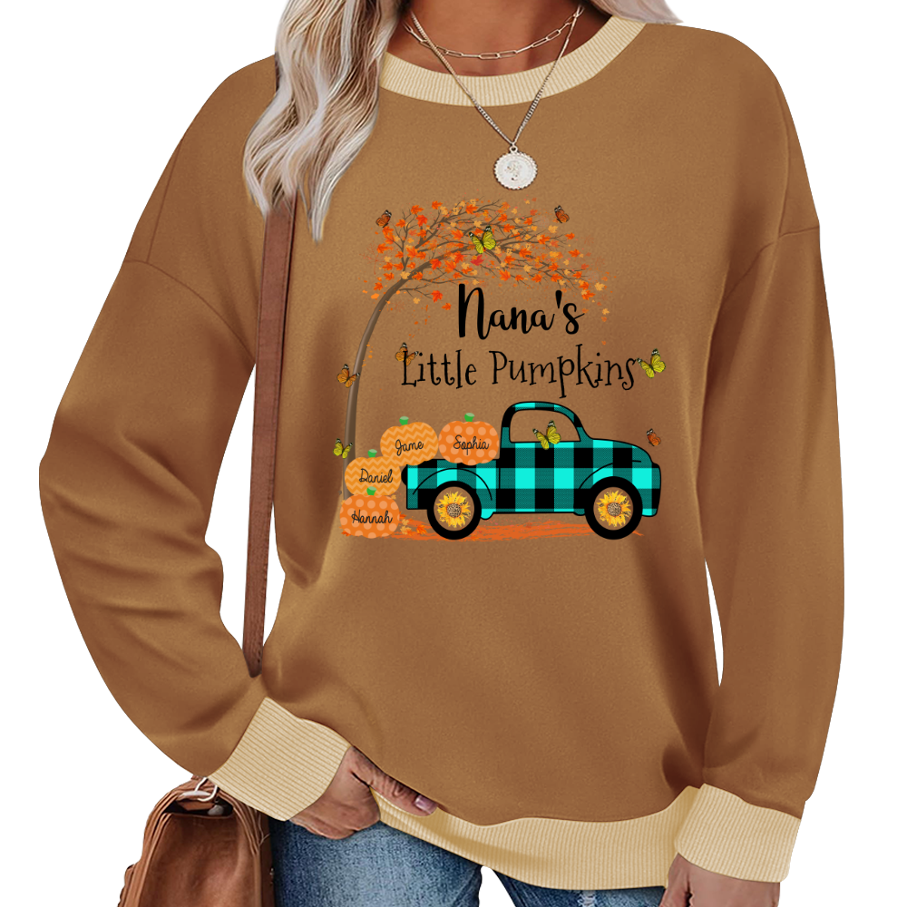 Nana's Little Pumpkins And Grandkids Gift Autumn Sweatshirt