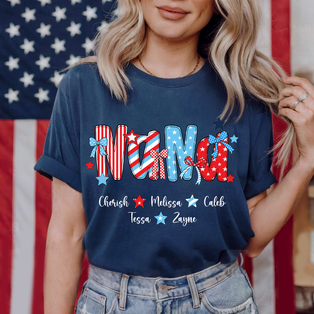 Patriotic American Flag Gigi Custom Gigi And Grandkids