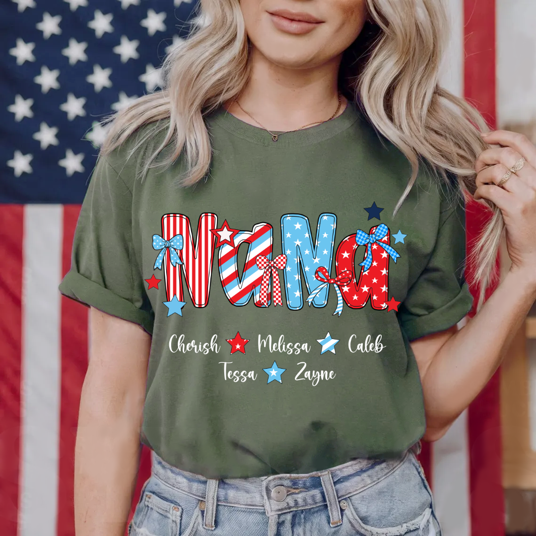 Patriotic American Flag Gigi Custom Gigi And Grandkids