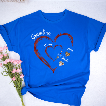 Grandma Mom and Kids Grandkids Personalized Heart Love
