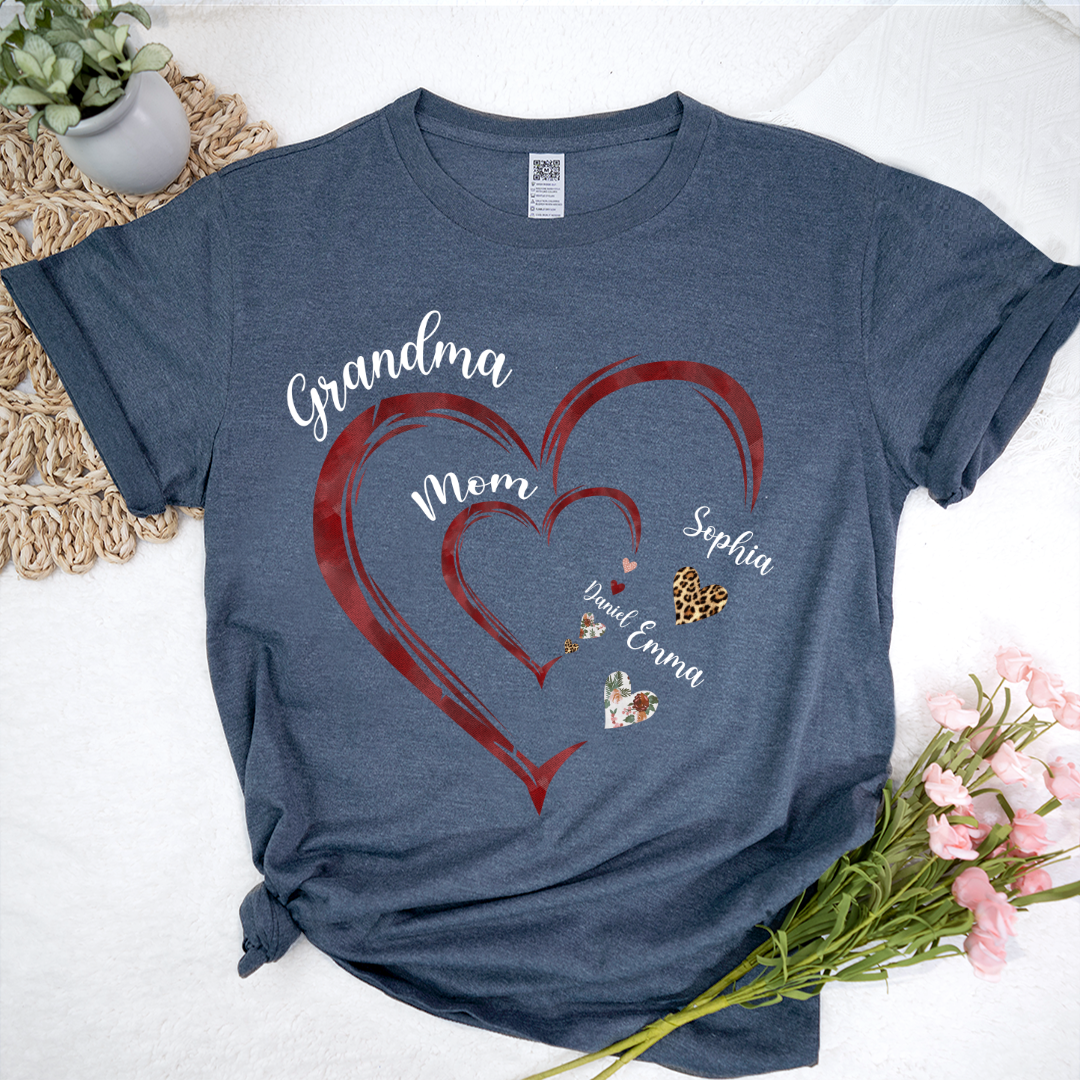 Personalized Mom And Grandma Heart Perfect Gift for Christmas Shirt