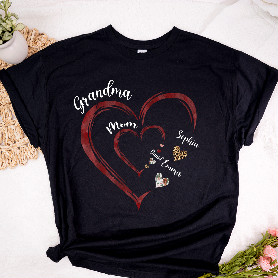Personalized Mom And Grandma Heart Perfect Gift for Christmas Shirt