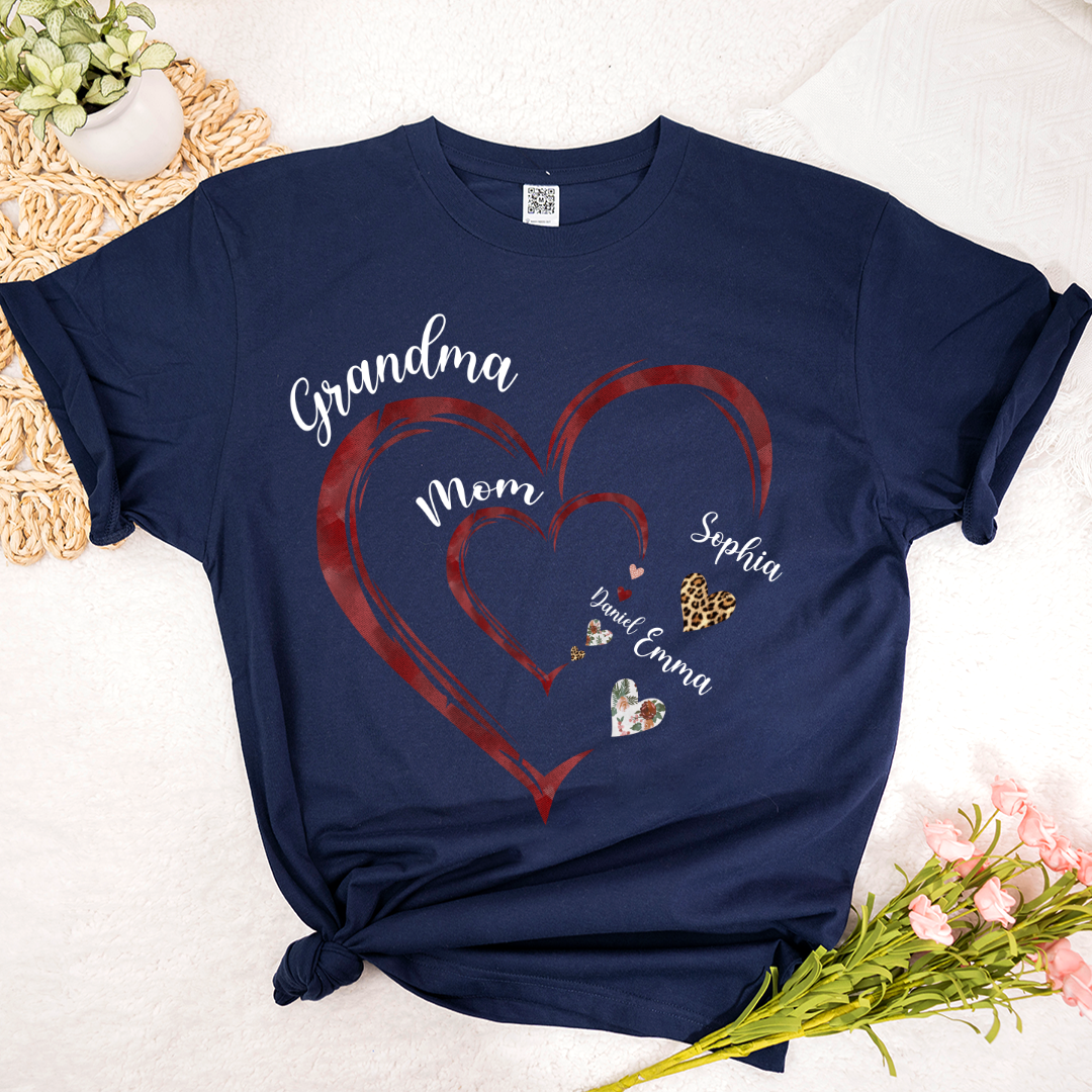 Personalized Mom And Grandma Heart Perfect Gift for Christmas Shirt