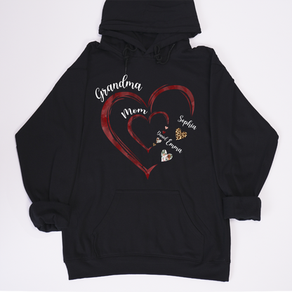 Personalized Mom And Grandma Heart Perfect Gift for Christmas Shirt