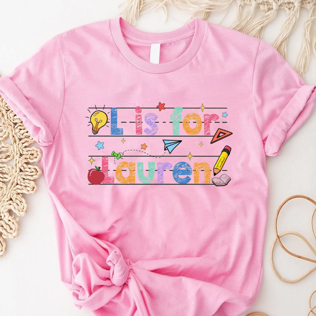Custom Name First Day Of School, Kids/Teacher Back To School