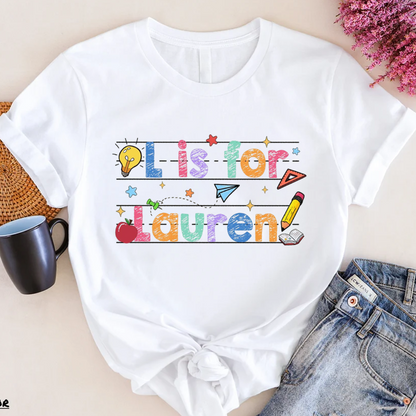 Custom Name First Day Of School, Kids/Teacher Back To School