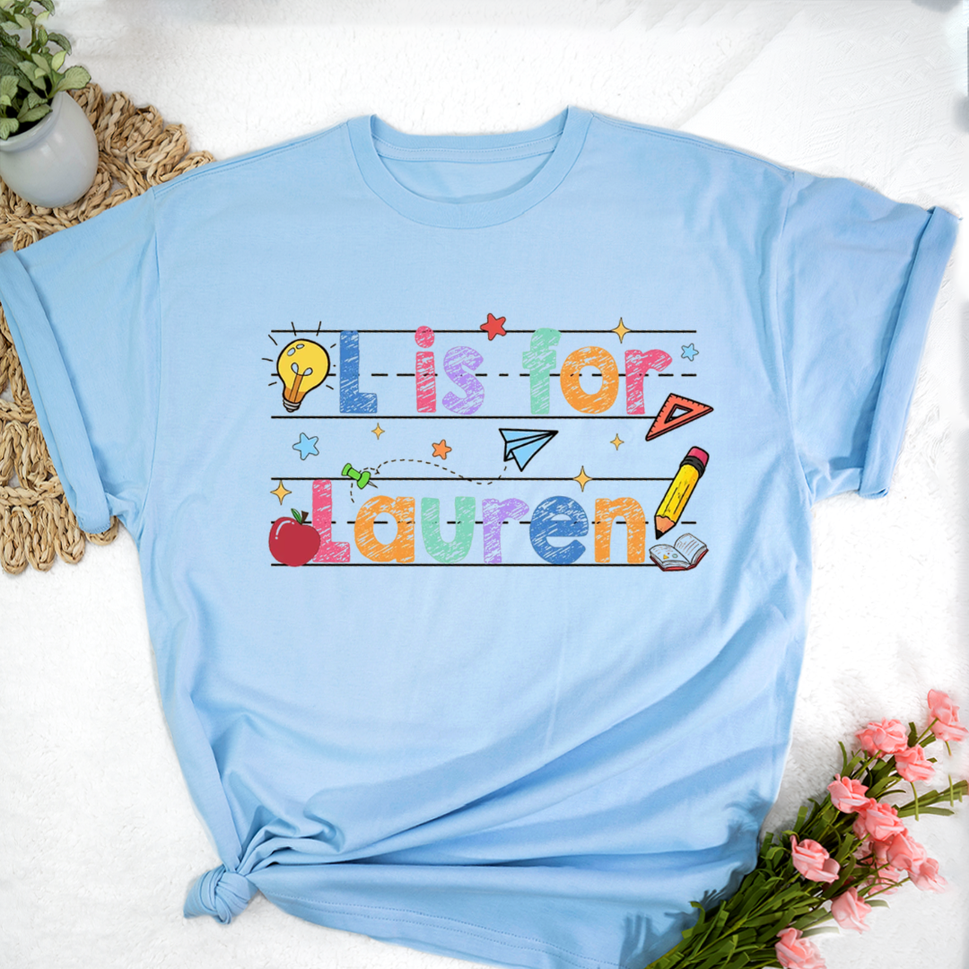 Custom Name First Day Of School, Kids/Teacher Back To School
