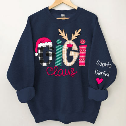 Custom Family Shirt Gigi Claus And Grandkis Christmas 2024 Sweatshirt