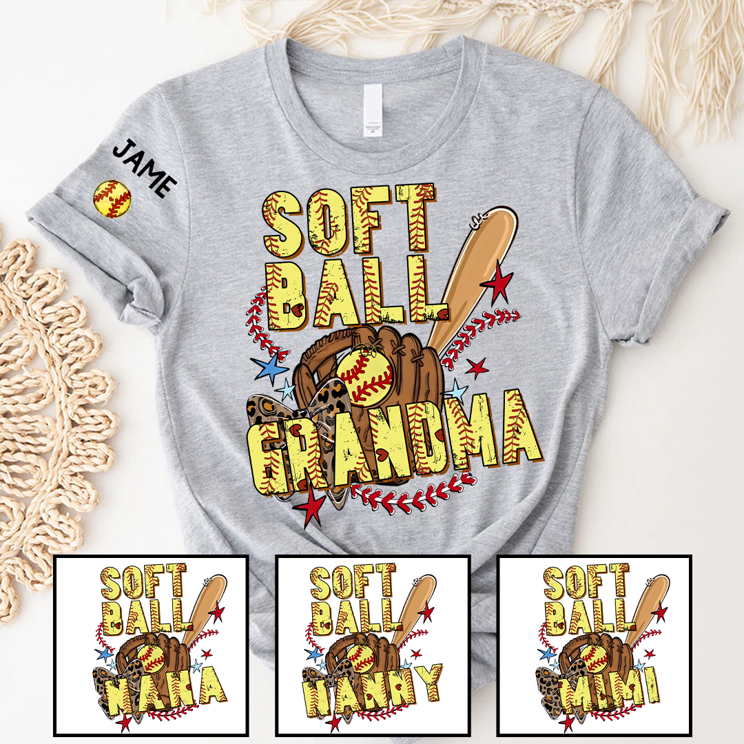Softball Mimi Game Day, Personalized Grandma and Grandkids T-shirt